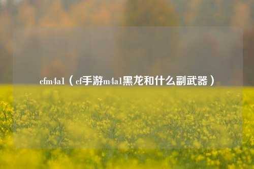 cfm4a1（cf手游m4a1黑龙和什么副武器）