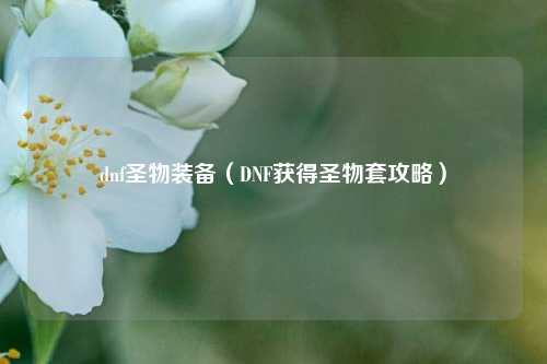 dnf圣物装备（DNF获得圣物套攻略）