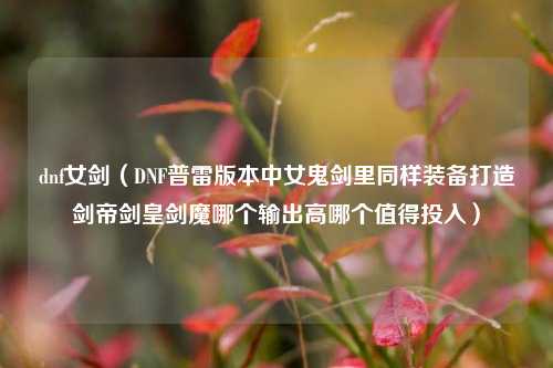 dnf女剑（DNF普雷版本中女鬼剑里同样装备打造剑帝剑皇剑魔哪个输出高哪个值得投入）