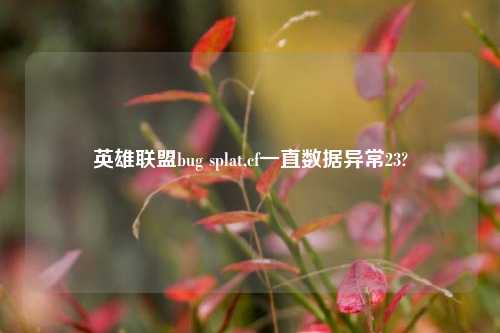 英雄联盟bug splat,cf一直数据异常23?