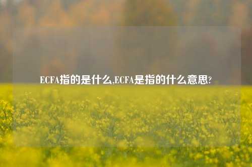 ECFA指的是什么,ECFA是指的什么意思?