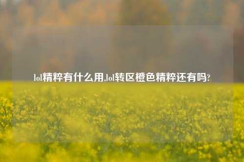lol精粹有什么用,lol转区橙色精粹还有吗?