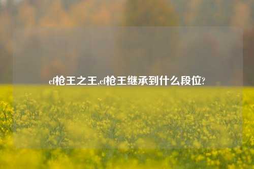 cf枪王之王,cf枪王继承到什么段位?