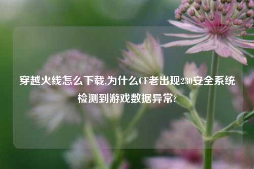 穿越火线怎么下载,为什么CF老出现230安全系统检测到游戏数据异常?