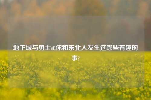 地下城与勇士sf,你和东北人发生过哪些有趣的事?