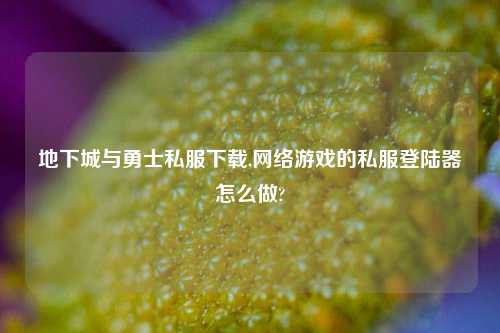 地下城与勇士私服下载,网络游戏的私服登陆器怎么做?