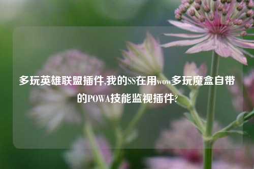 多玩英雄联盟插件,我的SS在用wow多玩魔盒自带的POWA技能监视插件?