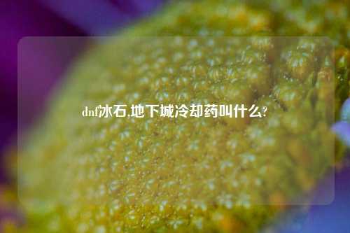 dnf冰石,地下城冷却药叫什么?