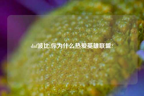 dnf波比,你为什么热爱英雄联盟?