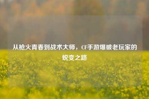 从枪火青春到战术大师，CF手游爆破老玩家的蜕变之路