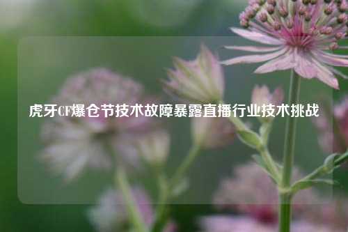 虎牙CF爆仓节技术故障暴露直播行业技术挑战
