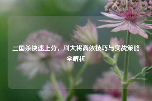 三国杀快速上分，刷大将高效技巧与实战策略全解析