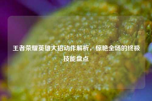 王者荣耀英雄大招动作解析，惊艳全场的终极技能盘点