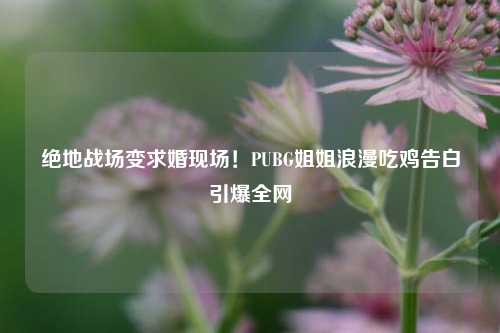 绝地战场变求婚现场！PUBG姐姐浪漫吃鸡告白引爆全网