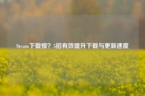 Steam下载慢？5招有效提升下载与更新速度