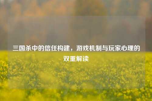 三国杀中的信任构建，游戏机制与玩家心理的双重解读